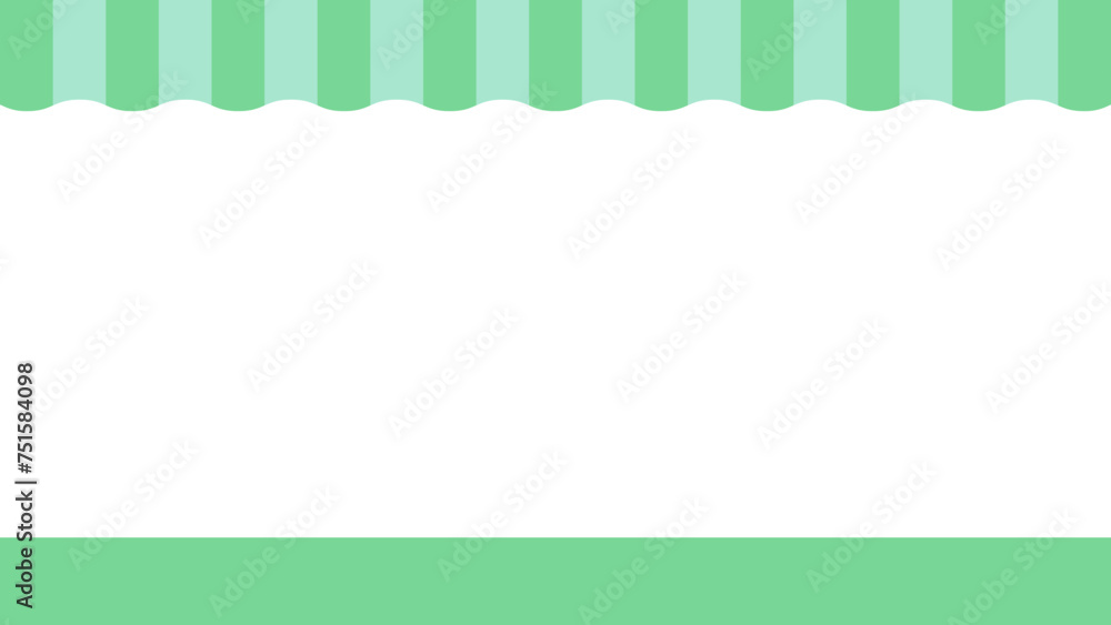 Obraz premium 緑色のシェードのかわいい背景･フレーム- ショップ･マーケット･マルシェのイメージ素材 - 16:9 