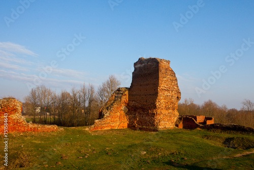 Ruiny zamku gotyckiego w Bobrownikach nad Wisłą, Poland