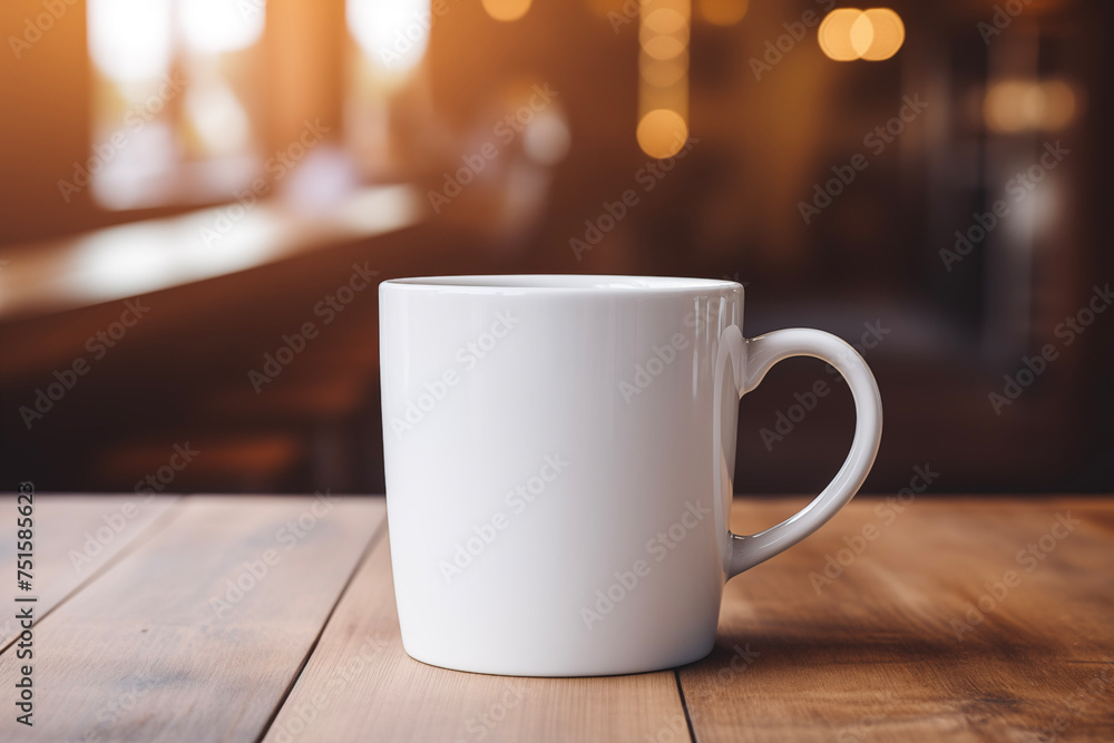 White blank coffee cup mug mockup template.
