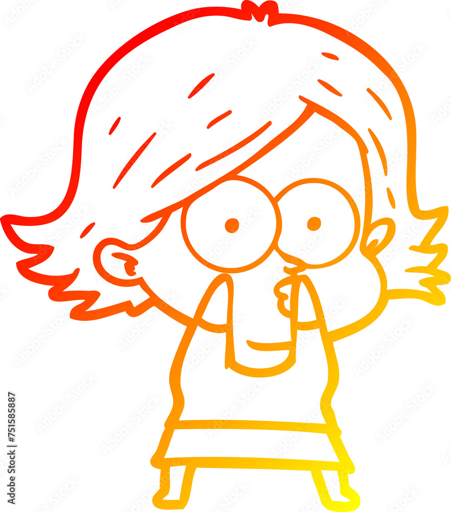 warm gradient line drawing cartoon girl pouting warm gradient line drawing cartoon girl pouting