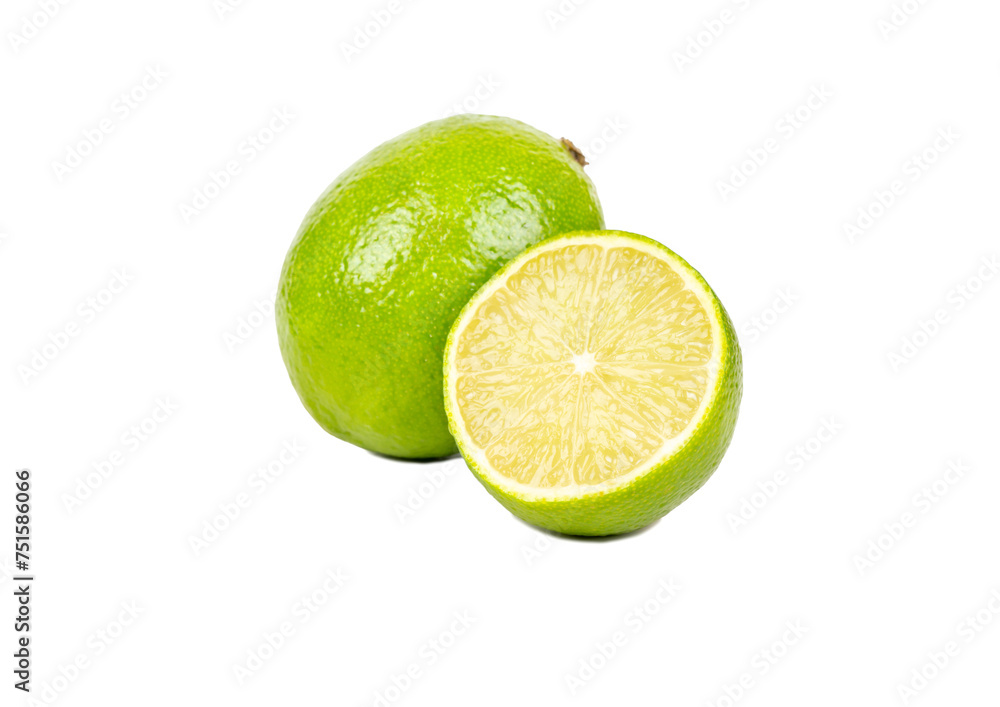 Fruit lime with half isolate Fruit lime with half isolate