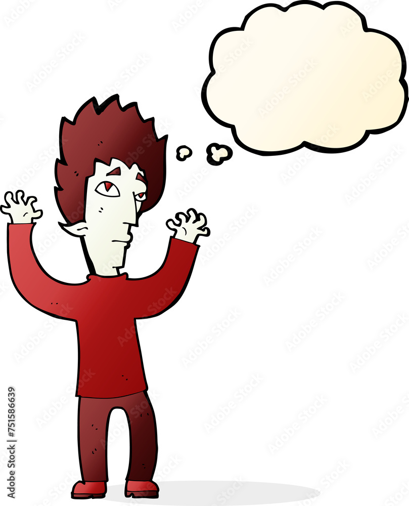 cartoon vampire giving up with thought bubble cartoon vampire giving up with thought bubble