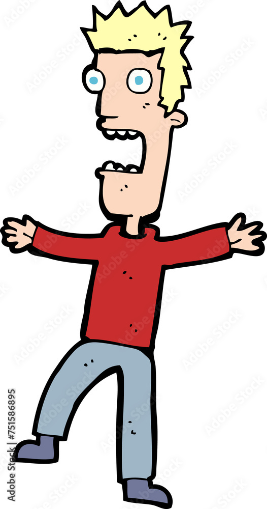 Fototapeta premium cartoon terrified man