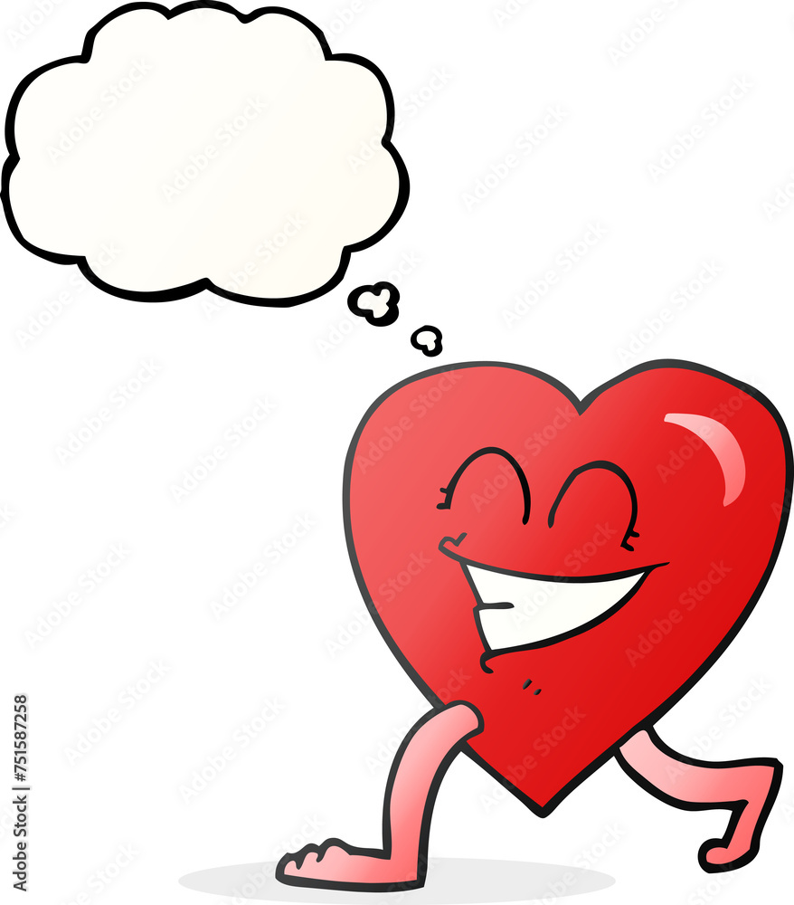 thought bubble cartoon walking heart thought bubble cartoon walking heart