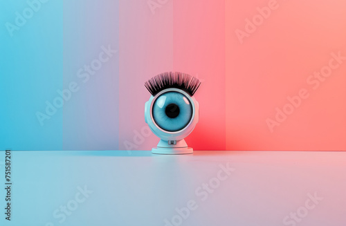 Surveillance camera in a shape of an eye. CCTV, privacy background.