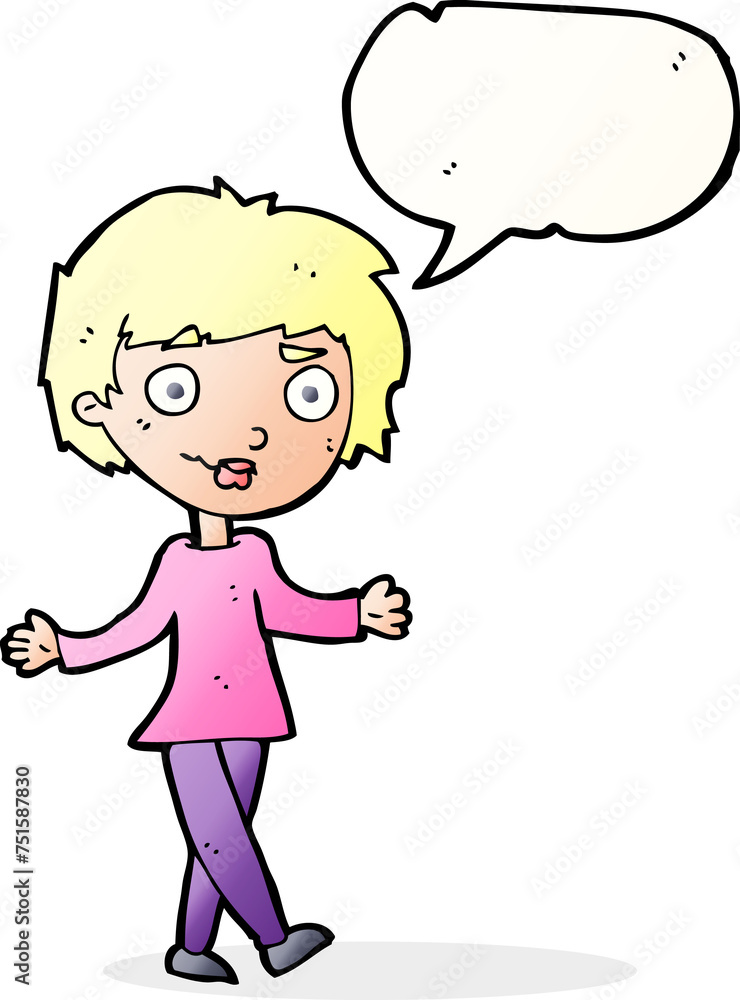 cartoon confused woman with speech bubble cartoon confused woman with speech bubble