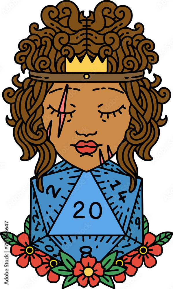 human barbarian with natural twenty dice roll illustration human barbarian with natural twenty dice roll illustration