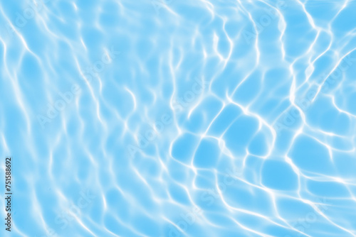 Abstract transparent water shadow surface texture natural ripple on blue background