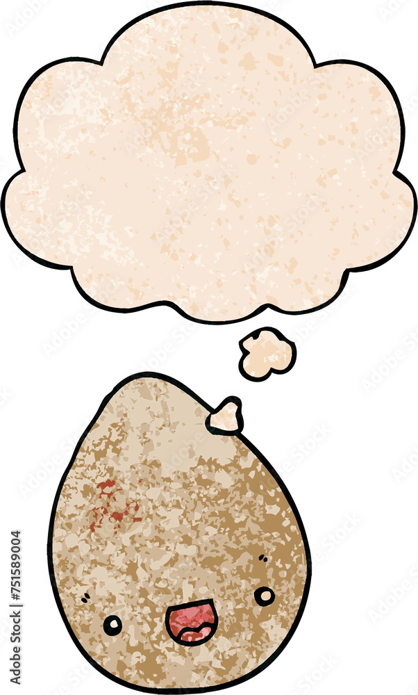 cartoon egg and thought bubble in grunge texture pattern style cartoon egg and thought bubble in grunge texture pattern style