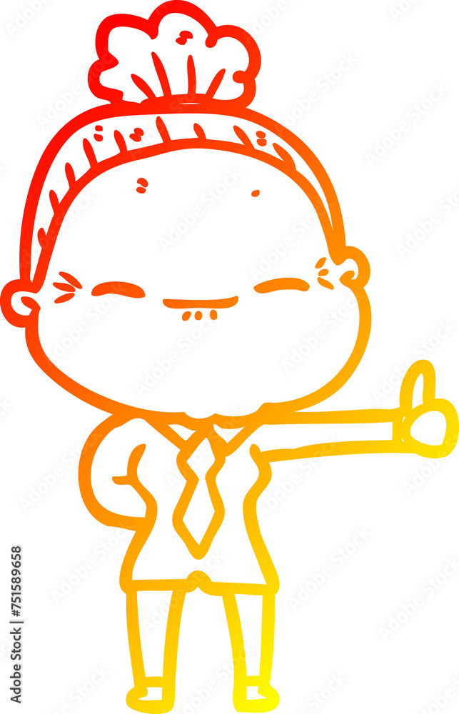 warm gradient line drawing cartoon peaceful old woman warm gradient line drawing cartoon peaceful old woman