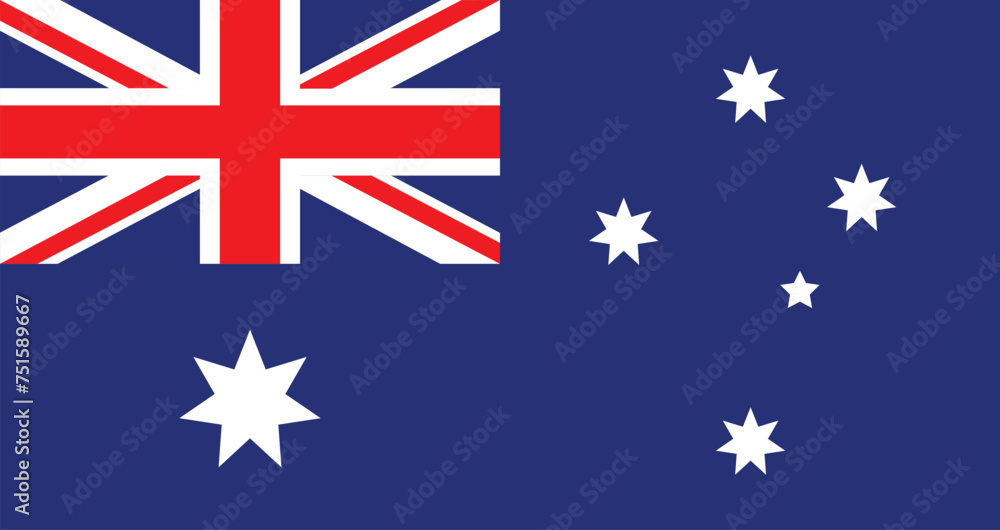 Fototapeta premium Flat Illustration of the Australia flag. Australia national flag design. 