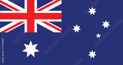 Flat Illustration of the Australia flag. Australia national flag design. 