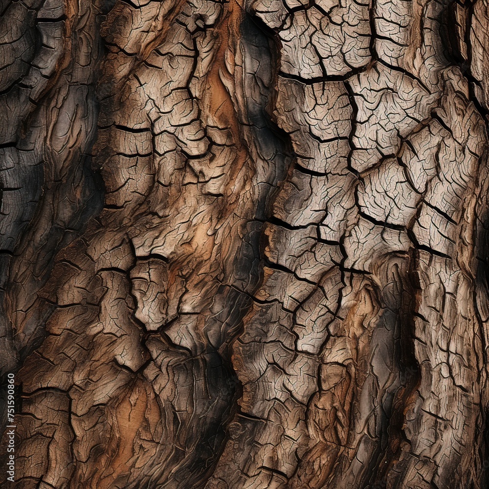 Close-Up of Tree Bark Texture, Generative ai. Close-Up of Tree Bark Texture, Generative ai.