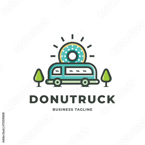 donut food truck logo design