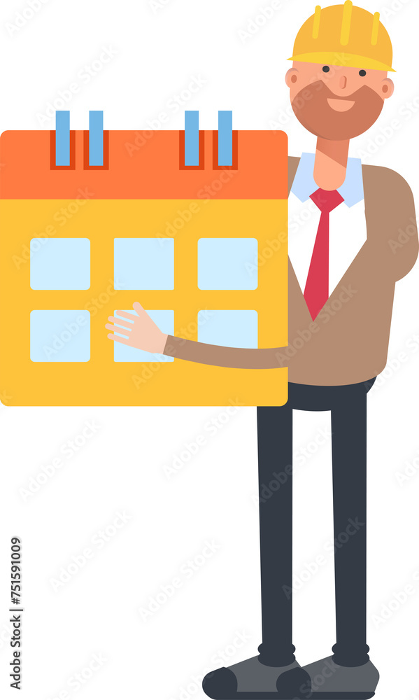 Engineer Character Holding Calendar
Engineer Character Holding Calendar