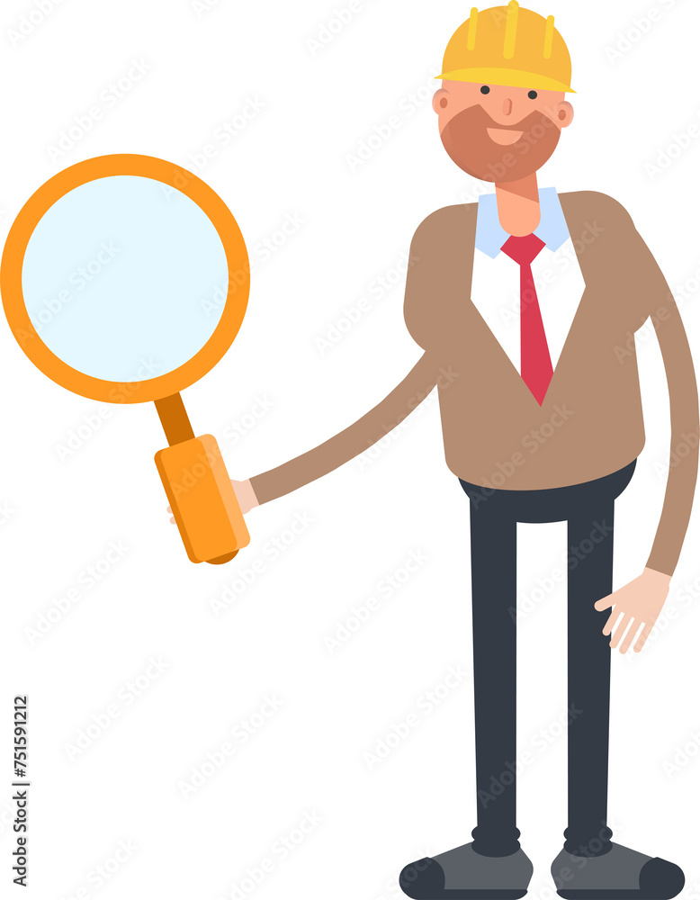 Engineer Character Holding Magnifier
Engineer Character Holding Magnifier