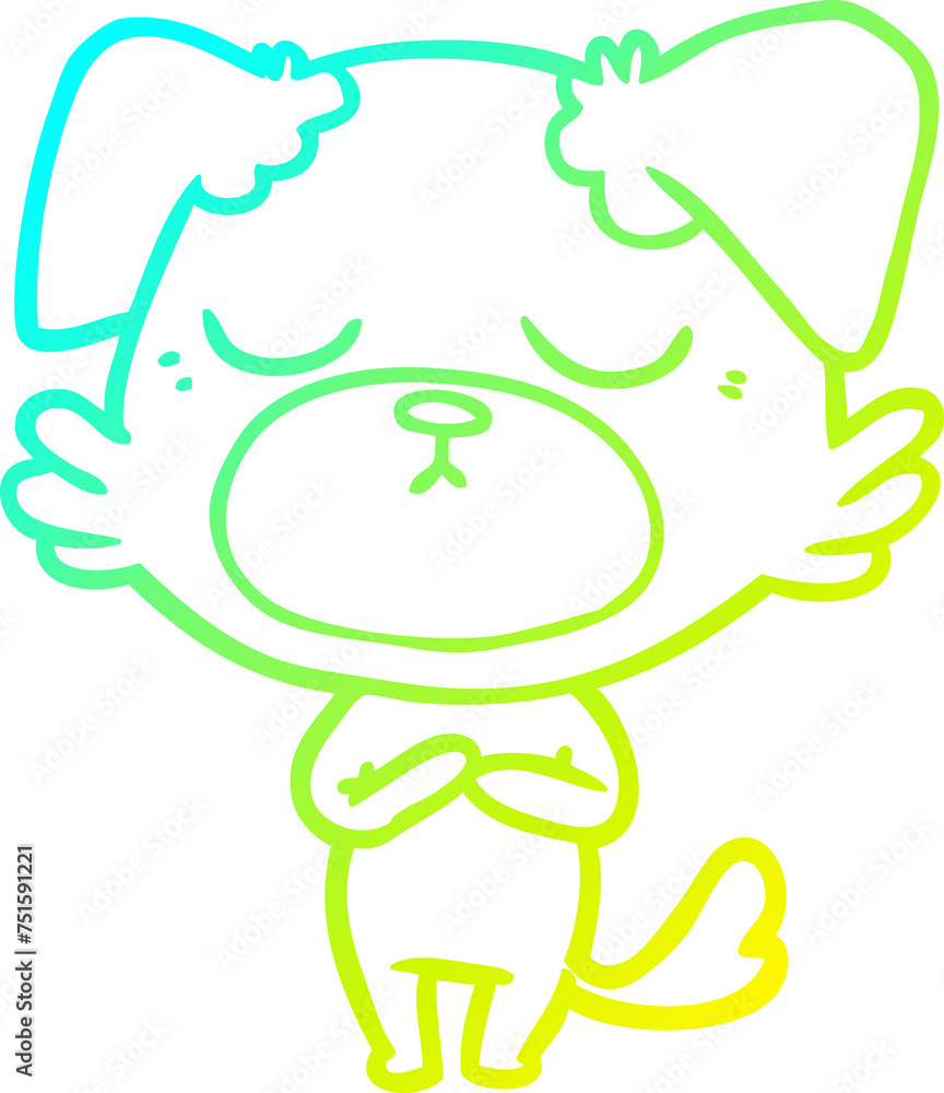 cold gradient line drawing cute cartoon dog cold gradient line drawing cute cartoon dog