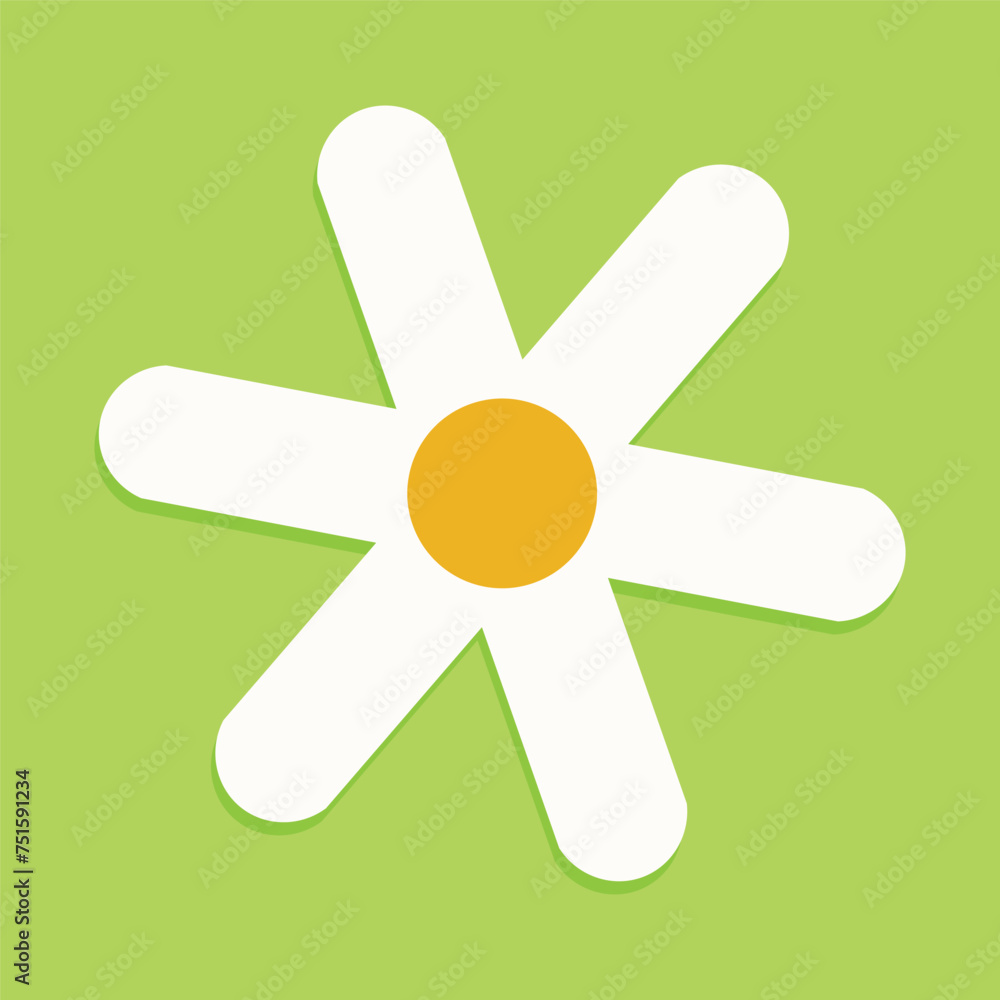 Set of daisy flowers icons isolated on green background vector illustration. Set of daisy flowers icons isolated on green background vector illustration.
