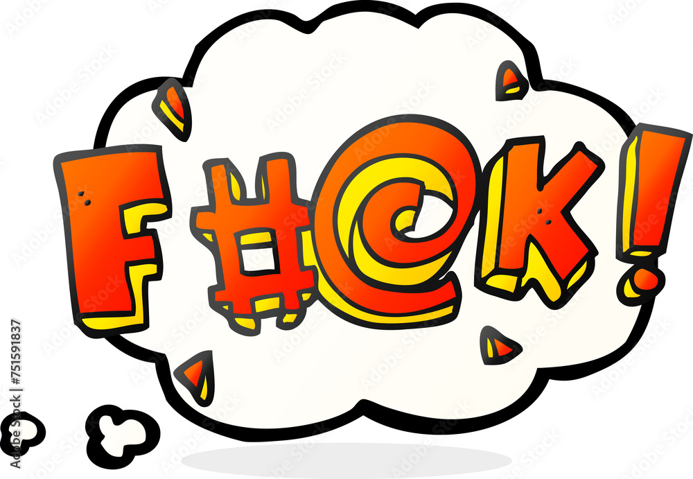 thought bubble cartoon swearword thought bubble cartoon swearword