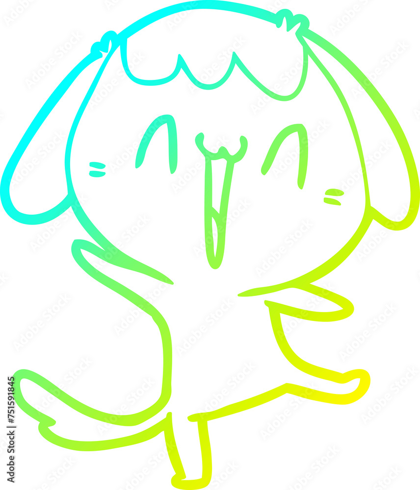 cold gradient line drawing cute cartoon dog cold gradient line drawing cute cartoon dog