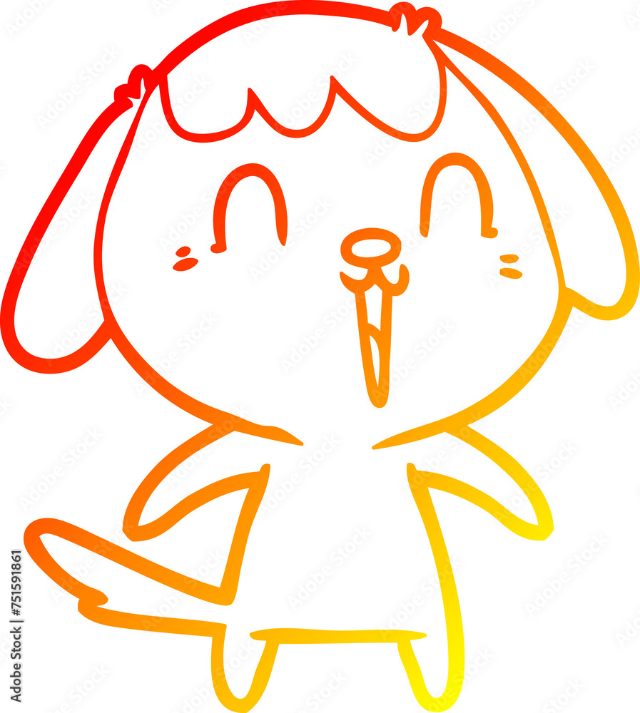warm gradient line drawing cute cartoon dog warm gradient line drawing cute cartoon dog