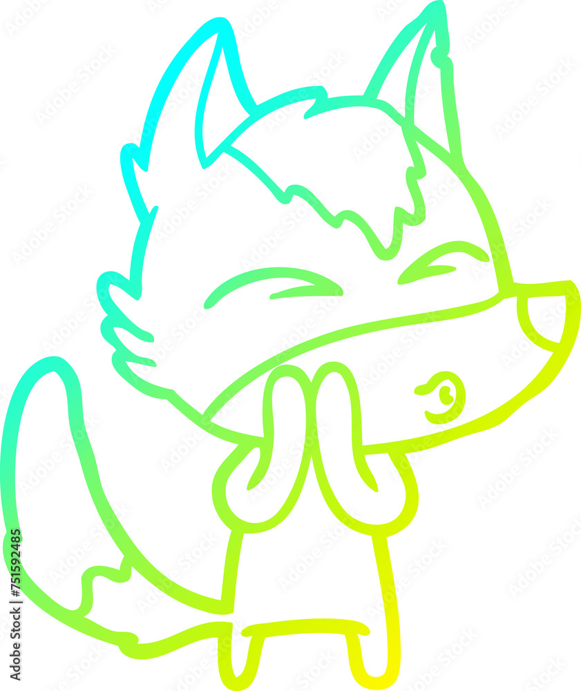 cold gradient line drawing cartoon wolf whistling cold gradient line drawing cartoon wolf whistling