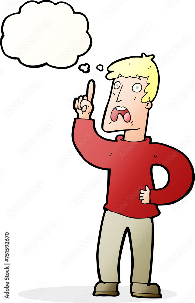 cartoon man with complaint with thought bubble cartoon man with complaint with thought bubble
