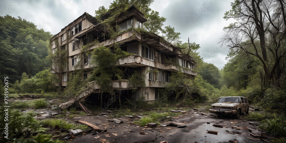 Nature's Takeover. Post-apocalyptic setting where nature prevails Nature's Takeover. Post-apocalyptic setting where nature prevails