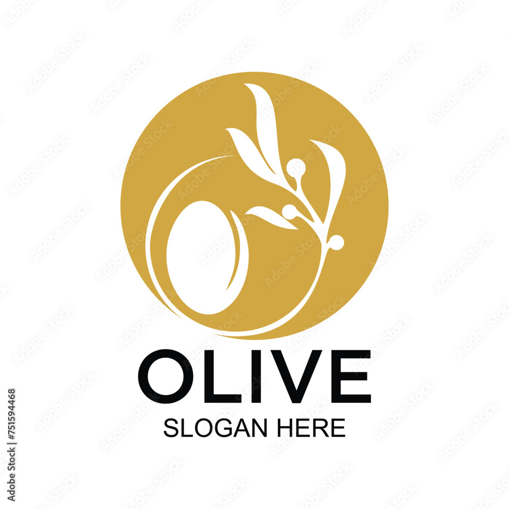 Fototapeta premium Olive logo design simple concept Premium Vector