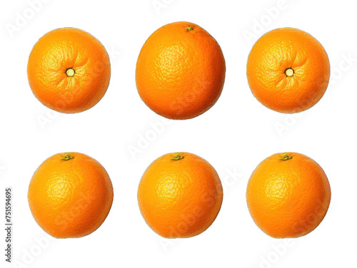 Set of orange isolated on transparent background, transparency image, removed background