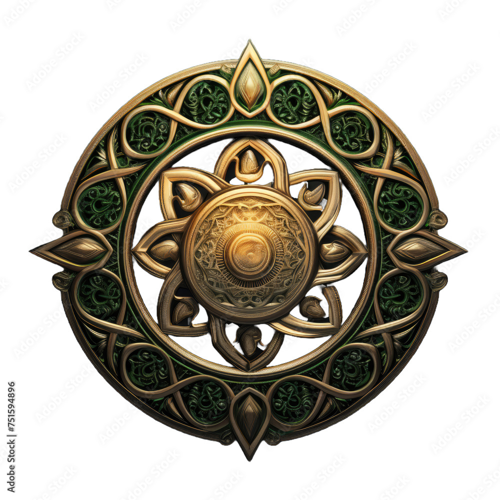 Celtic sun and moon symbols, realistic,st patrick's day, 3D style and isolated on a transparent background