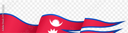 Nepal flag wave isolated on png or transparent background. vector illustration.