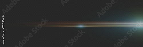 
Abstract stylish light effect on transparent background. Glowing neon line. A flash of light and glare.