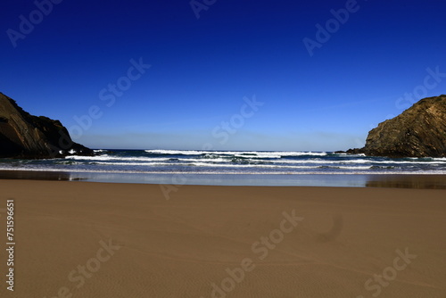 View on the Zambujeira do Mar beach at the west coast of Portugal photo