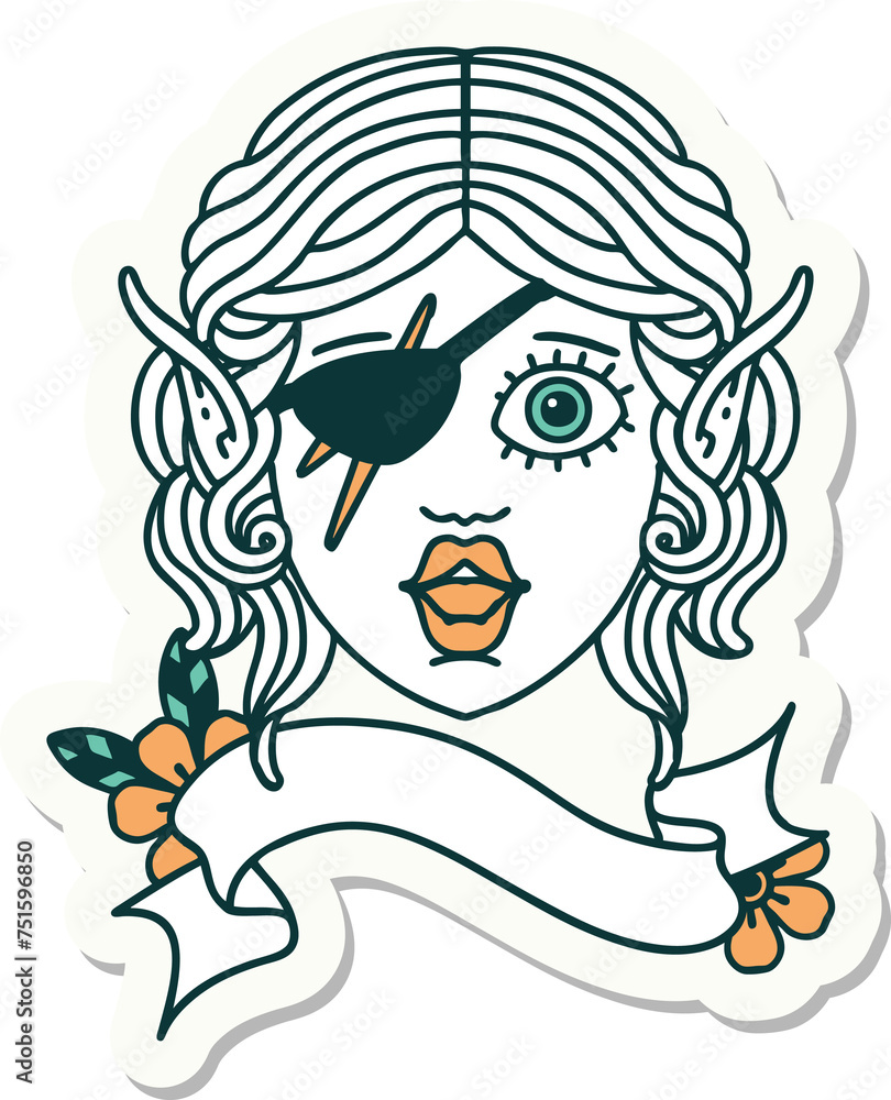 elf rogue character face sticker elf rogue character face sticker