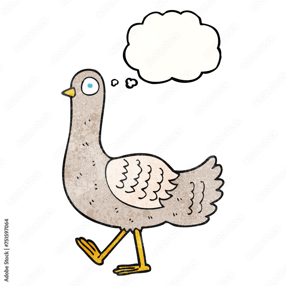 thought bubble textured cartoon pigeon thought bubble textured cartoon pigeon