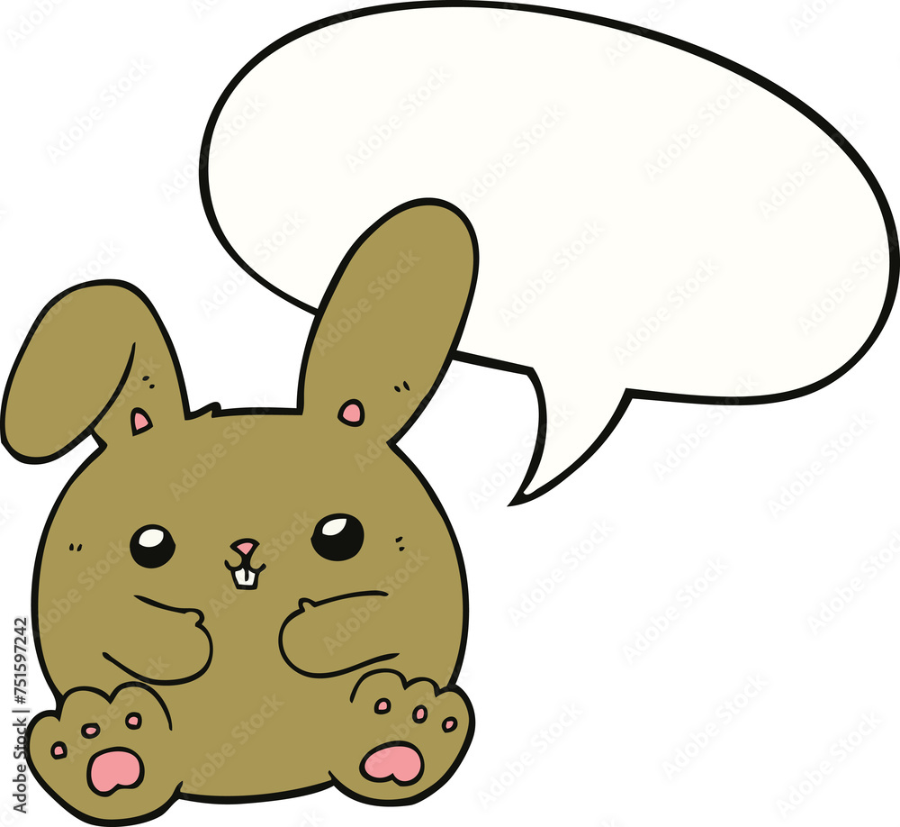 cartoon rabbit and speech bubble cartoon rabbit and speech bubble