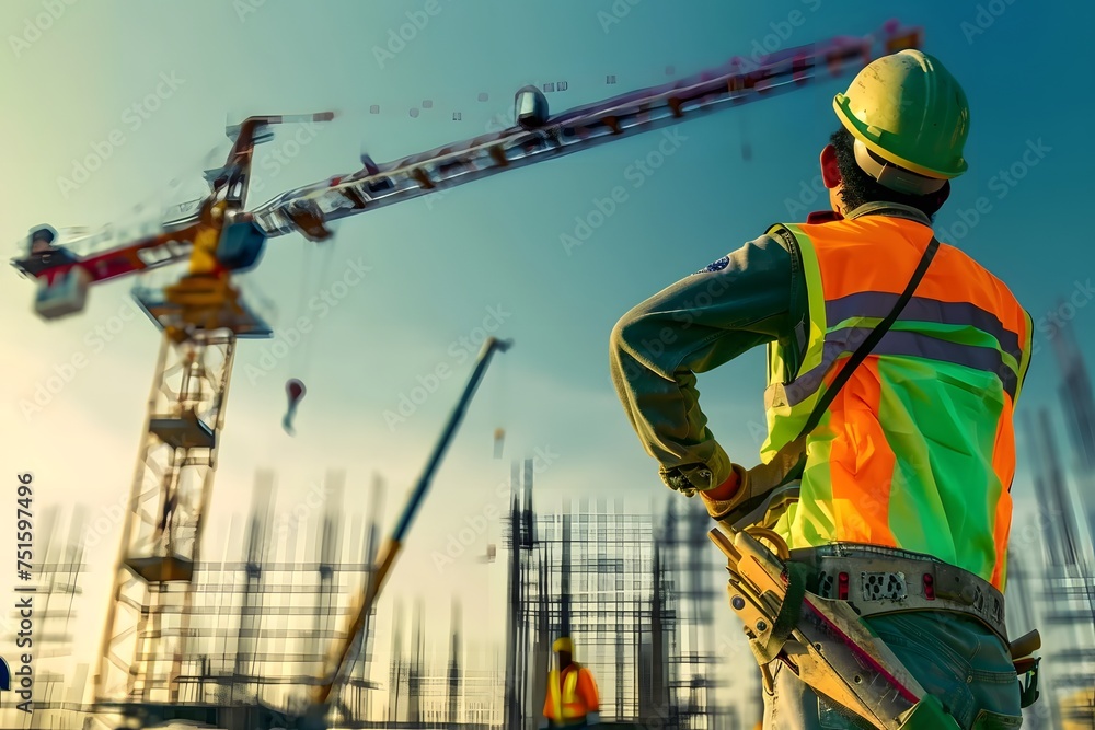 Engineer in Safety Jacket Supervises Metalworking Processes at Industry Manufacturing Factory Engineer in Safety Jacket Supervises Metalworking Processes at Industry Manufacturing Factory