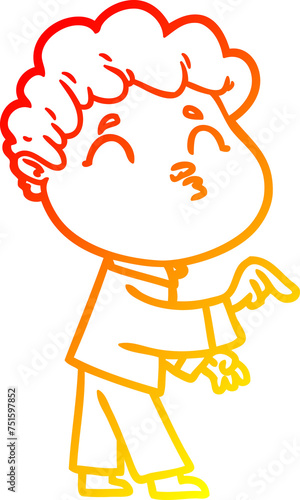 Photography warm gradient line drawing cartoon man pouting