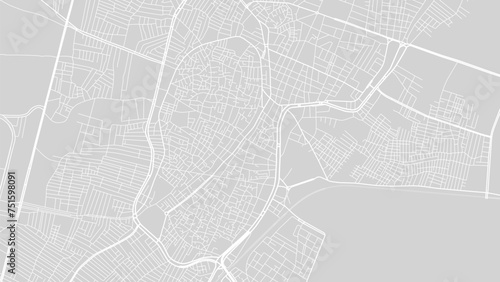 Background El Mahalla El Kubra map, Egypt, white and light grey city poster. Vector map with roads and water. photo