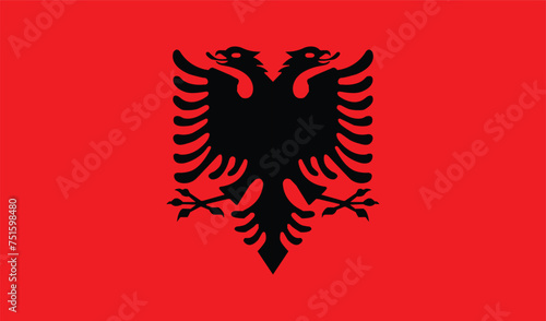 Flat Illustration of Albania flag. Albania national flag design. 
