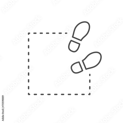 Leaving comfort zone line icon