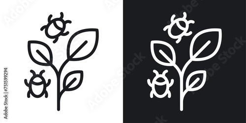 Pest Plant Icon Designed in a Line Style on White background. photo
