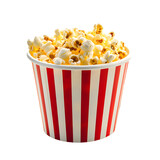 Popcorn red bucket isolated on transparent background