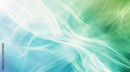Abstract background with smooth lines in blue and green colors