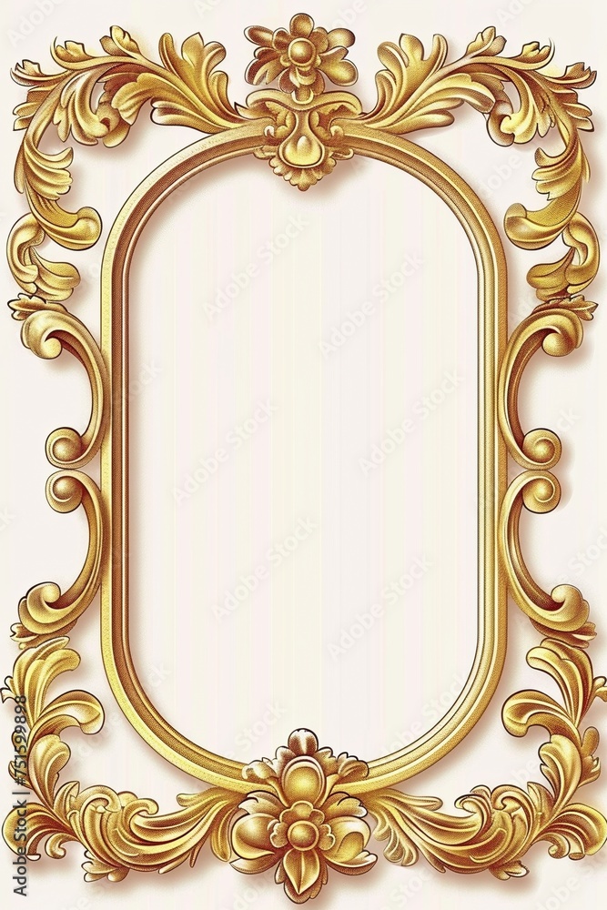 exquisite illustration of a golden frame, meticulously crafted to enhance your paper, set against a clean white background, capturing the entire view of the frame for a stunning visual impact exquisite illustration of a golden frame, meticulously crafted to enhance your paper, set against a clean white background, capturing the entire view of the frame for a stunning visual impact