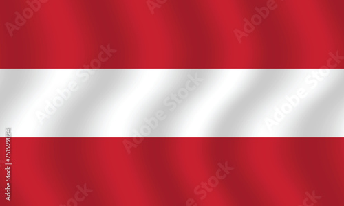 Flat Illustration of Austria flag. Austria national flag design. Austria Wave flag. 
