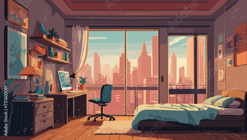 interior of room vector art generative Ai