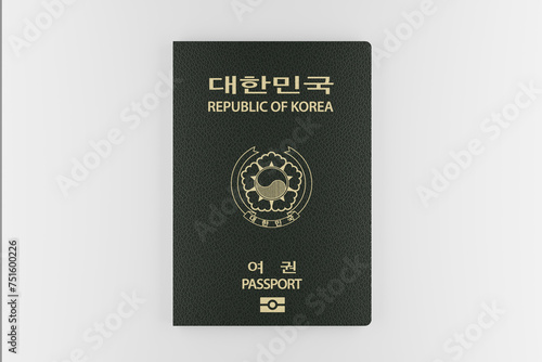 South Korean passport on a white background