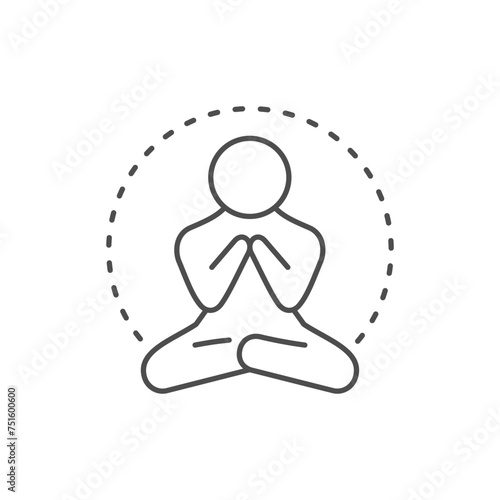 Meditation process line outline icon